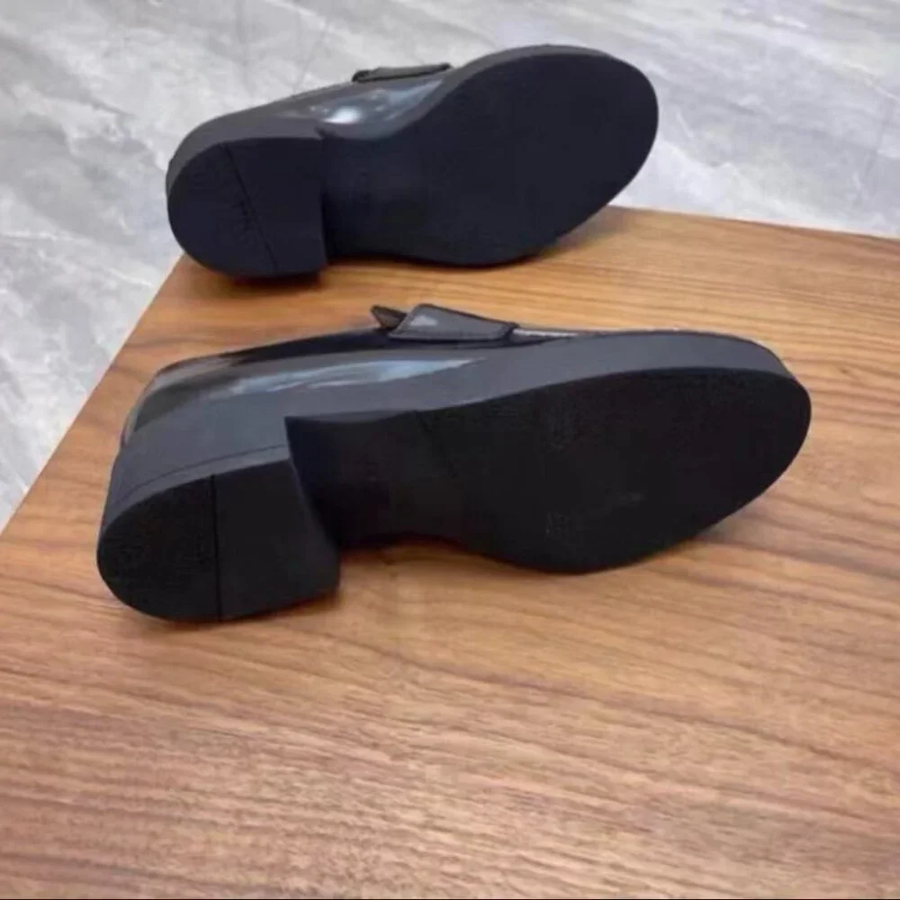 PRADA Chocolate Brushed Leather Loafer Black Size 38 - Picture 5 of 5